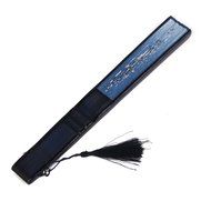 Hollow Rib Flower Hand Fan Folding Fan Pocket Fan (Blue) N37