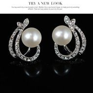 Morenitor(TM) Jewelry Set Gold Plated Pearl Pendant Necklace Dangle Earring Stud Set. N11