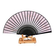 Hollow Rib Flower Hand Fan Folding Fan Pocket Fan (Blue) N41