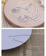 Fashion 18k White Gold GP Crystal 3A CZ lady Earrings ear line HOT Silver Plated N6