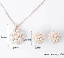 Morenitor(TM) Jewelry Set Gold Plated Pearl Pendant Necklace Dangle Earring Stud Set. N13