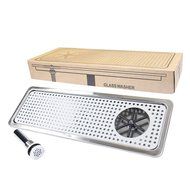 YBB Cup Washer Dispense Rinser with Side Spray,Drain and Drip Tray,Stainless Steel Glass Washer for Bar Coffee... N2