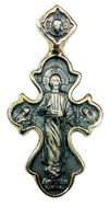 Jesus Christ Angels &amp; Holy Mary Silver 925 Pendant 5 Micron Gold Cross Jerusalem
