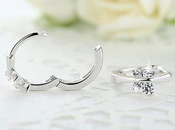 Fashion Women's Crystal 925 Sterling Silver Ear Stud Hoop Earrings Jewelry New N2