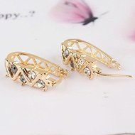 Fashion Women 14k Gold Filled Clear Austrian Crystal Hoop Earrings Jewelry A080