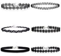 CrazyPiercing 6 Pcs Set Choker Necklaces for Women Girls Black Velvet Tattoo Choker Collar Lace Gothic Vintage... N6