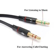 3.5mm Audio Mic Y Splitter Cable Headphone Adapter Female To 2 Male N4