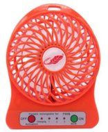 Pro-Shock 4-inch Portable Personal Battery Operated Fan Rechargeable with LED Light, Quiet ( ORANGE )