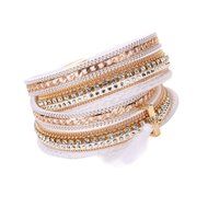 AutumnFall Women Bohemian Bracelet Woven Braided Handmade Wrap Cuff Magnetic Clasp (Black) N20
