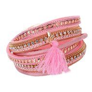 AutumnFall Women Bohemian Bracelet Woven Braided Handmade Wrap Cuff Magnetic Clasp (Black) N21