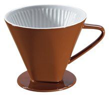 Cilio Size 6 Brown White Porcelain Coffee Filter Holder