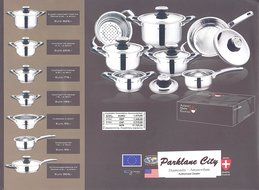 SwissAMCmade Cookware Pot Set Chef Pan 12 Piece Paella Saladmaster Casserole Cooking Retail $ 2199,= Waterless...