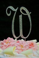Swarovski Crystal Monogram Wedding Cake Topper Large Letter G N2