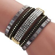 AutumnFall&reg; Women Bohemian Bracelet Woven Braided Handmade Wrap Cuff Magnetic Clasp (Gold) N6