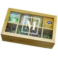 Personalized Wooden Tea Box Storage Organizer Caddy and Tea Bag Holder, Engraved Gift for Housewarming, Kitchen... N2