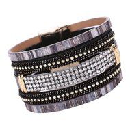 AutumnFall&reg; Women Bohemian Bracelet Woven Braided Handmade Wrap Cuff Magnetic Clasp (Gold) N7