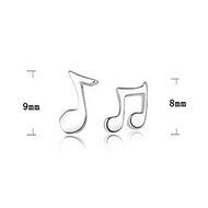 Cute Tiny Women silver plated Musical Note Ear Stud Earrings Gift Funny N3