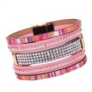 AutumnFall&reg; Women Bohemian Bracelet Woven Braided Handmade Wrap Cuff Magnetic Clasp (Gold) N8