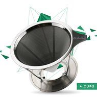 Pour Over Coffee Filter - Stainless Steel Drip Cone Dripper with Stand. Paperless, Reusable, Dual Filter Micro-Mesh... N2