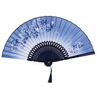 Vintage Flax Leaf Butterfly Bamboo Hand Fan Lady&#039;s Fan Pocket Fan - Purple N37