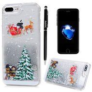 Badalink iPhone 7 Plus Case (5.5&quot;) Christmas Tree Liquid Case Clear Hard PC Case Bling Shiny Glitter Liquid Flowing... N11