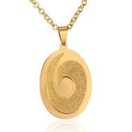 Women Men's Stainless Steel Gold Tone Cross Hollow Pendant Necklace Chain Gift (triangle) N4