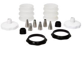 OXO Good Grips Baker&#039;s 8-Piece Silicone Decorating Bottle Kit, Clear/Red N6