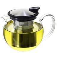 FORLIFE Glass Teapot with Basket Infuser, 25 oz., Turquoise