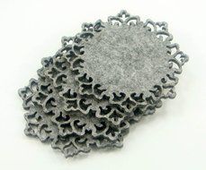Set of 4 High Quality Felt Coasters Perfect Kitchen Decoration Gray Felt N2
