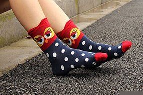Dhnewsun Women Girls Sweet Cartoon Lovely Owl Cotton Socks