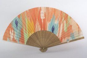 Fine &amp; Folded Folding Hand Fan - iKat &amp; Kitten - with fabric carrying case N4