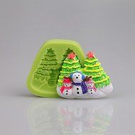 Y&amp;XL&amp;H Xmas Cake Decorating Tools Snowman Christmas Fondant Silicone Mold for Cupcake Candy Chocolate Soap Clay...