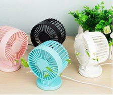 Double-vane, 2-Speed, Portable Mini USB Desk Fan Ultra-quiet Adjustable ABS Electric Creative Fan for Home Office... N4