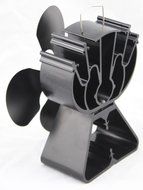 Heat Powered 4 Blade Stove Fan From Boone Hearth for Wood Stoves. FREE Stove Thermometer Included. N5