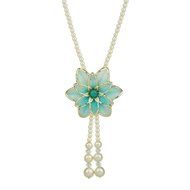 Binmer(TM) Natural Freshwater Pearl Necklace Fashion Jewelry Beaded Flower Necklace for Wendding /Party (Gray)