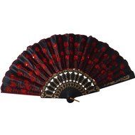 Weixinbuy Chinese Retro Folding Hand Held Fabric Fan Embroidered Peacock Party Decor N3