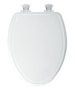 Mayfair 148E2 000 Slow-Close Molded Wood Toilet Seat with Lift-Off Hinges, Elongated, White by Mayfair
