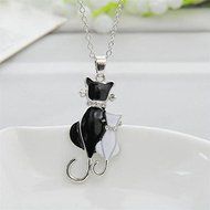 Fashion Women Girl Silver Plated Cat Pendant Chain Necklace Jewelry GIFT N4
