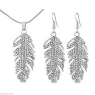 GIFT 1Set NEW Fashion Chic Crystal Earrings Necklace Jewelry 48cm N3