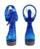 Blue Hand Held Breezy Fan and Water Spray Bottle for Beach, Camping, Summer