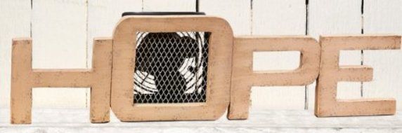 Whimsical Figurine Personal Tabletop Fan &ndash; Wood &ndash; HOPE