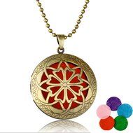 5 Refill Pads, 24" Chain, Aromatherapy Essential Oil Diffuser Necklace Pendant Jewelry N4