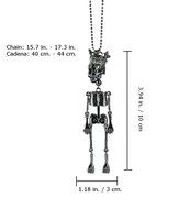 Twinkle Crystal Metal Pendant Necklace - Rope Skull (Black) N3
