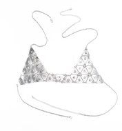 Underwear, PHOTNO Retro Fashion Silver Bra Body Sequin Necklace Chain Bikini Chain N2