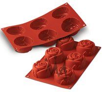 Silikomart Professional Silicone Rose Mold, 6 Cavities (1 Each)