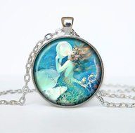 Mermaid necklace Mermaid pendant Mermaid jewelry vintage style Henry O'Hara Clive