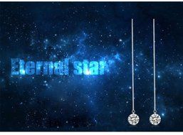 Fashion 18k White Gold GP Crystal 3A CZ lady Earrings ear line HOT Silver Plated N8