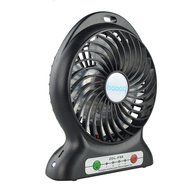 Baaaq Mini USB 3 Speeds Rechargeable Portable Table Fan with Emergency Power Bank, Black N20
