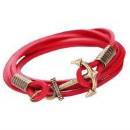 AutumnFall&reg; Multilayer Leather Handmade Rope Wristband Anchor Bracelet Bangle (Black) N8