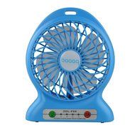 Baaaq Mini USB 3 Speeds Rechargeable Portable Table Fan with Emergency Power Bank, Black N26